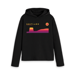 Black Printed Hoody Front