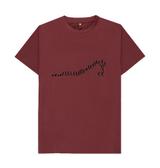 Red Wine Gender Inclusive T-Shirt Jumping + Lines