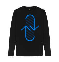 Black Steampunk Arrow Mens Long-sleeved T-Shirt