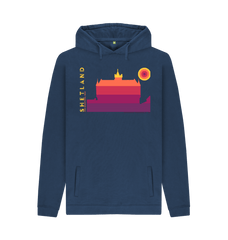 Navy Printed Hoody Front