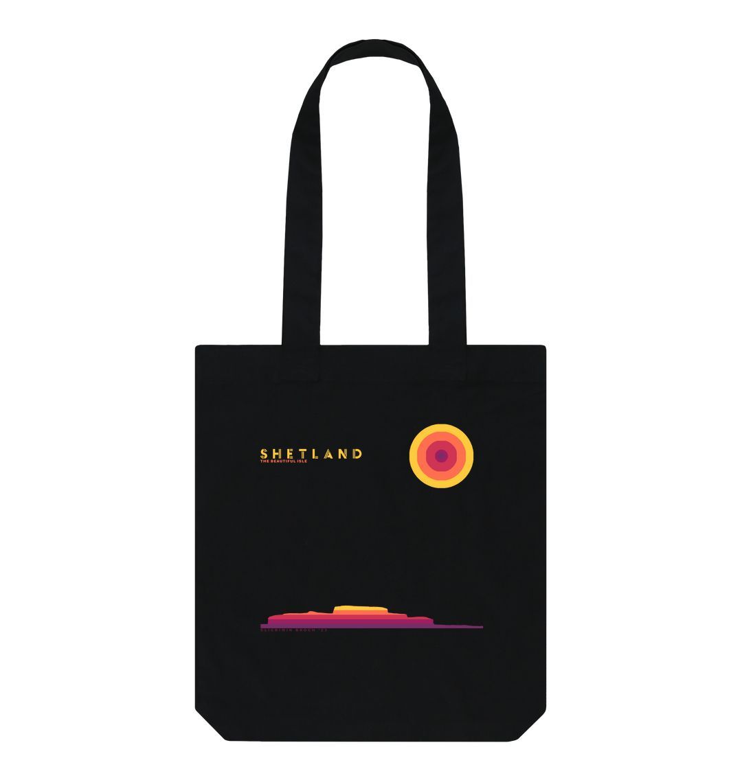 Black Clickimin Broch Sunset Tote Bag | Shetland, The Beautiful Isle