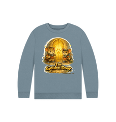 Stone Blue Printed Kids Jumper Front
