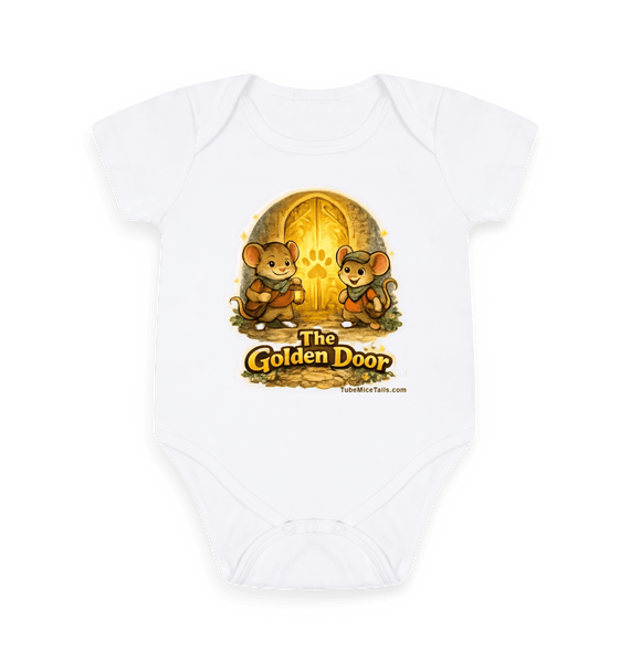 White Printed baby grow Front