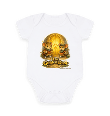 White Printed baby grow Front