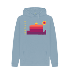 Stone Blue Printed Hoody Front