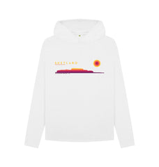 White Clickimin Broch Sunset Womans Hoody | Shetland, The Beautiful Isle