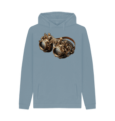 Stone Blue Printed Hoody Front