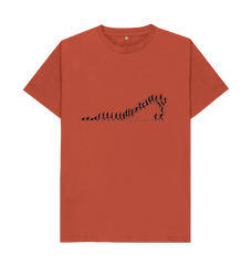 Rust Gender Inclusive T-Shirt Jumping + Lines