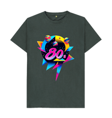 Dark Grey 80s Inspired Mens T-Shirt