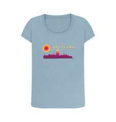 Stone Blue Printed T-shirt Front