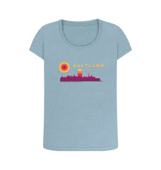 Stone Blue Sumburgh Lighthouse Sunset Womans T-shirt | Shetland, The Beautiful Isle