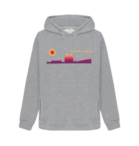 Light Heather Scalloway Castle Sunset Womans Hoody