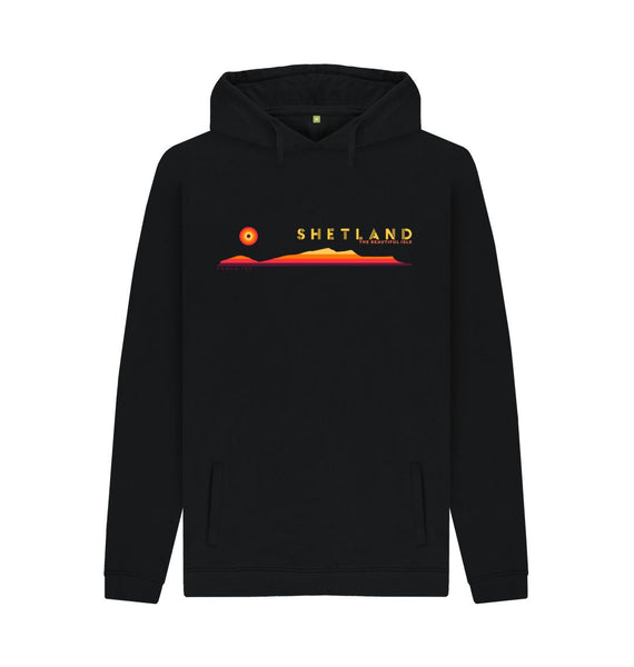 Black Foula Sunset Mens Hoody | Shetland, The Beautiful Isle