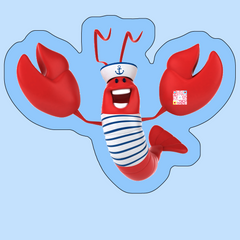 Happy Lobster - Velvet Pillow