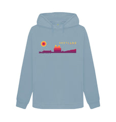 Stone Blue Scalloway Castle Sunset Womans Hoody