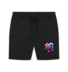 Black 80s Inspired Mens Shorts