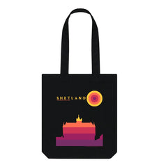 Black Lerwick Townhall Sunset Tote Bag | Shetland, The Beautiful Isle
