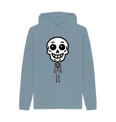 Stone Blue Printed Hoody Front