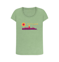 Sage Sumburgh Lighthouse Sunset Womans T-shirt | Shetland, The Beautiful Isle