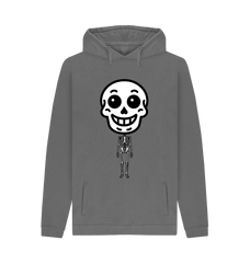 Slate Grey Grinning Bones Mens Pullover Hoodie