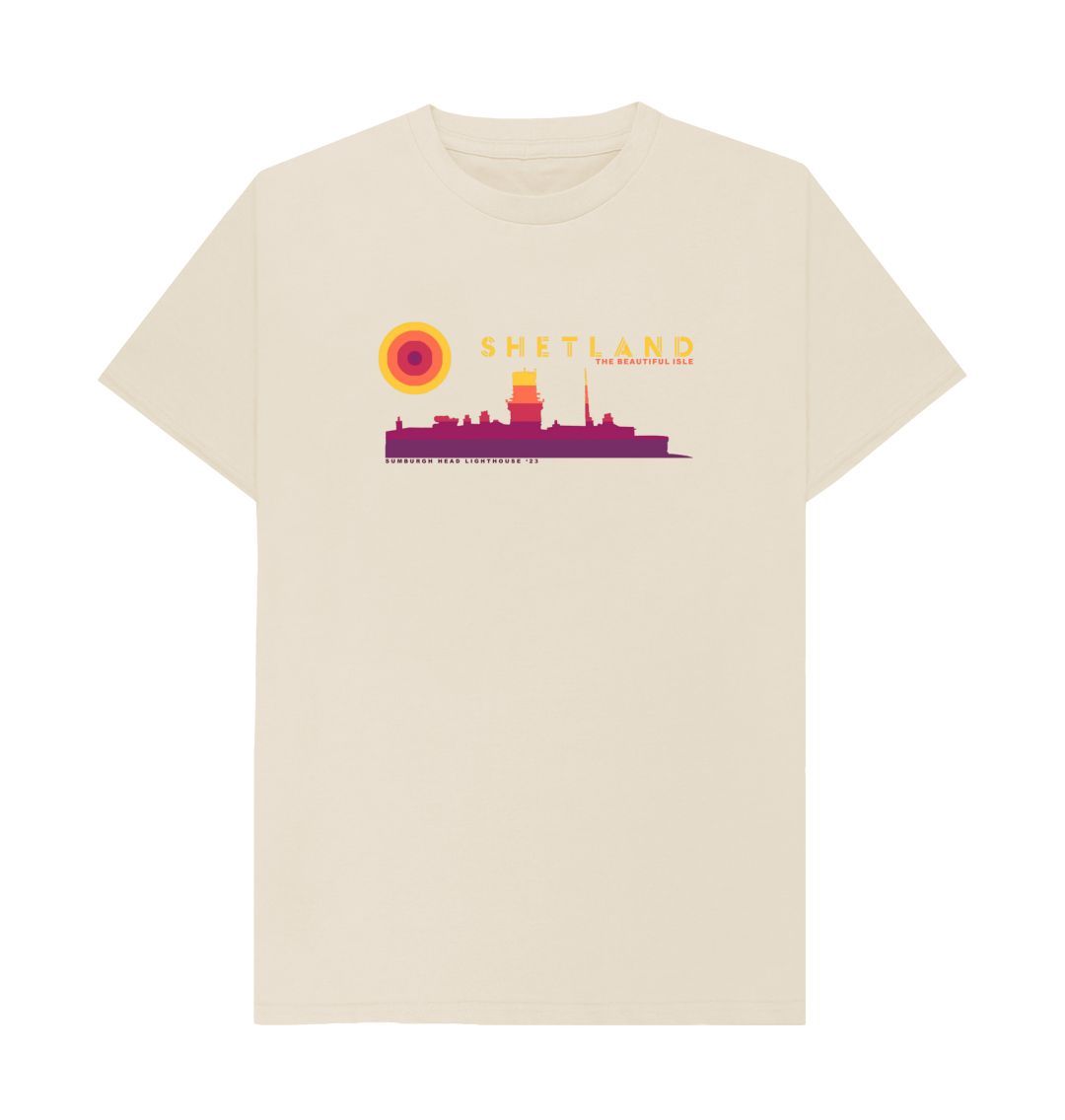 Oat Sumburgh Lighthouse Sunset Mens T-Shirt | Shetland, The Beautiful Isle
