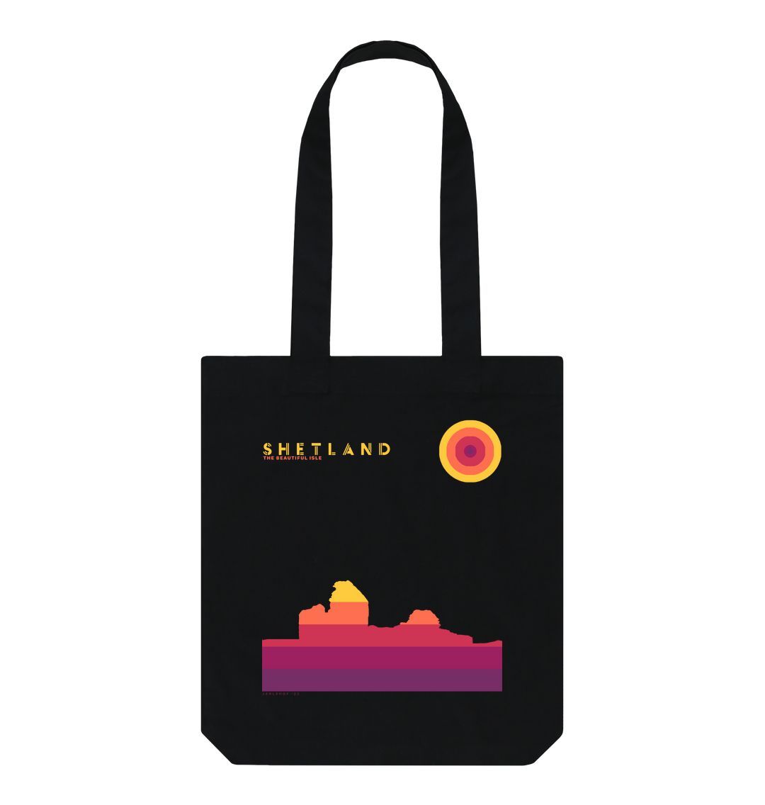 Black Jarlshof Sunset Tote Bag | Shetland, The Beautiful Isle