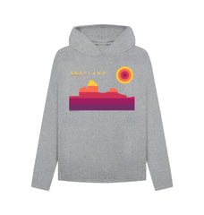 Athletic Grey Jarlshof Sunset Womans Hoodie | Shetland, The Beautiful Isle