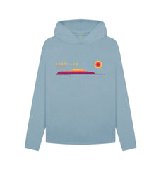 Stone Blue Clickimin Broch Sunset Womans Hoody | Shetland, The Beautiful Isle