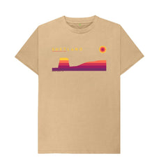 Sand Mousa Broch Sunset mans T-shirt | Shetland, The Beautiful Isle