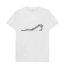 White Gender Inclusive T-Shirt Jumping + Lines
