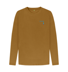 Brown Mens Long-Sleeved T-Shirt Tripple Arrow