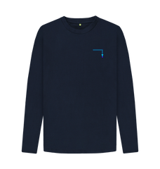 Navy Blue Mens Long-Sleeved T-Shirt Tripple Arrow