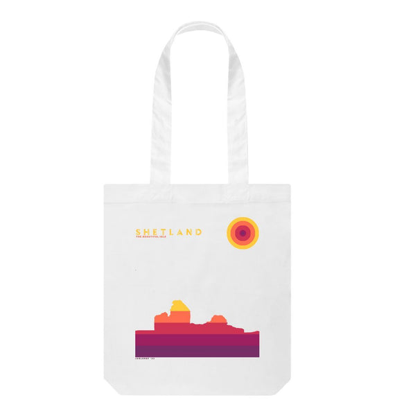 White Jarlshof Sunset Tote Bag | Shetland, The Beautiful Isle