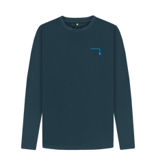 Denim Blue Mens Long-Sleeved T-Shirt Tripple Arrow