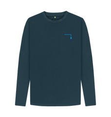 Denim Blue Mens Long-Sleeved T-Shirt Tripple Arrow