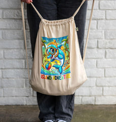 Diving Dolphin - Island Adventure - Drawstring Bag