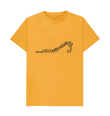 Mustard Gender Inclusive T-Shirt Jumping + Lines