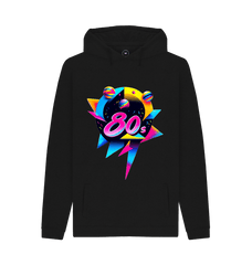 Black 80s Inspired Mens Hoodie