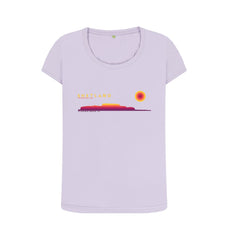 Violet Clickimin Broch Sunset Womans T-shirt | Shetland, The Beautiful Isle