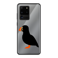 Puffin Printed Black Soft Phone Case