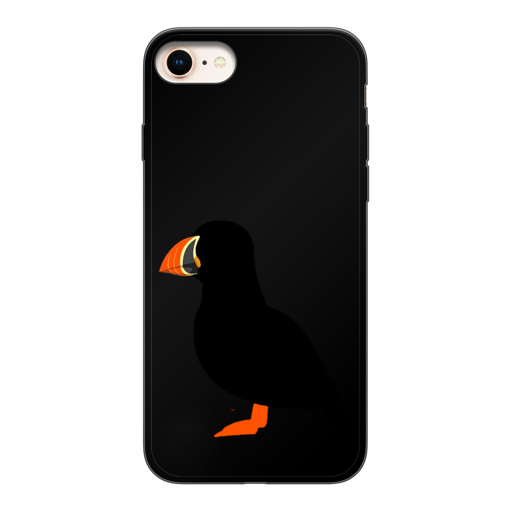 Puffin Printed Black Soft Phone Case