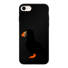 Puffin Printed Black Soft Phone Case