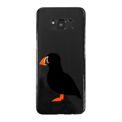 Puffin Printed Black Soft Phone Case