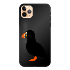 Puffin Printed Black Soft Phone Case