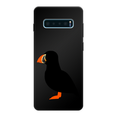 Puffin Printed Black Soft Phone Case