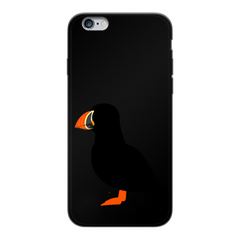 Puffin Printed Black Soft Phone Case