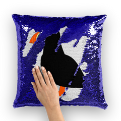 Puffin Sequin Cushion Cover