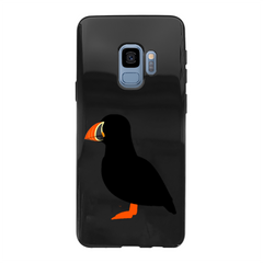 Puffin Printed Black Soft Phone Case