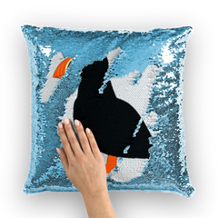 Puffin Sequin Cushion Cover