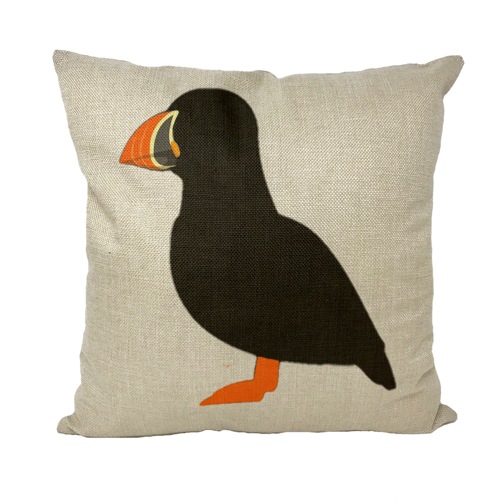 Puffin Throw Pillow with Insert